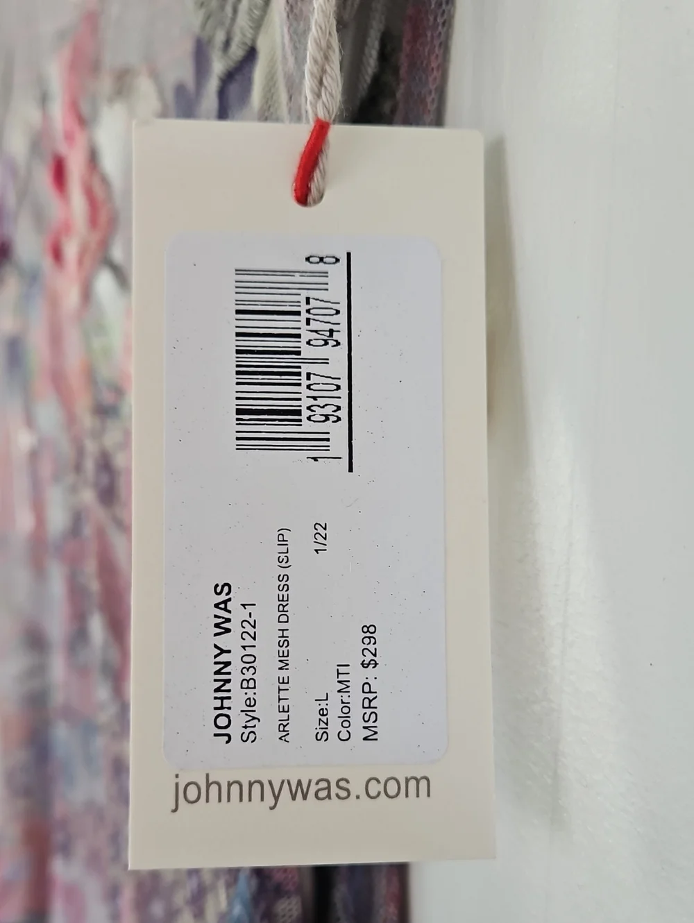 Johnny Was NWT Lavender Floral Embroidered Mesh Midi Dress - Picture 7 of 7